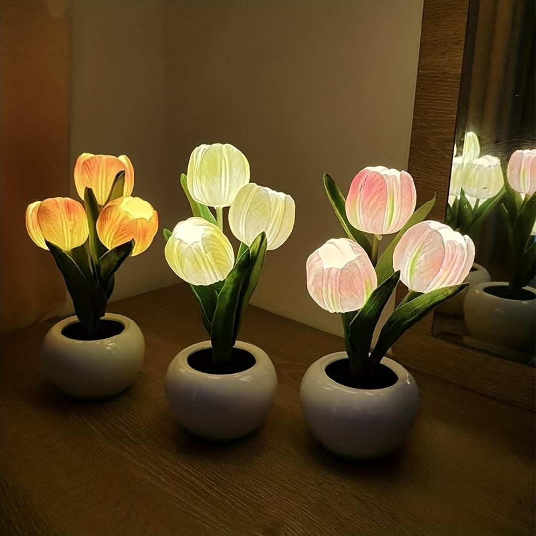 Flower-shaped night light for restful sleep